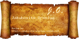 Jakubovits Orsolya névjegykártya